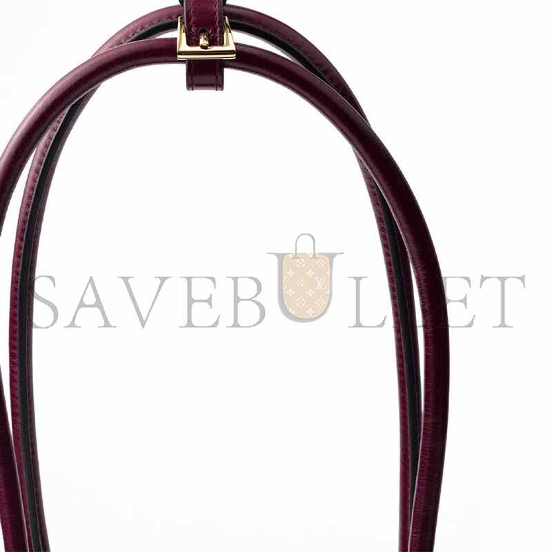 PRADA BURGUNDY LARGE LEATHER BONNIE TOP-HANDLE BAG 1BA433 (38*24*12cm) 
